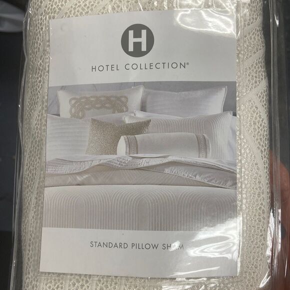 Hotel Collection Avalon Sham,Standard. Color:Ivory - Picture 2 of 3